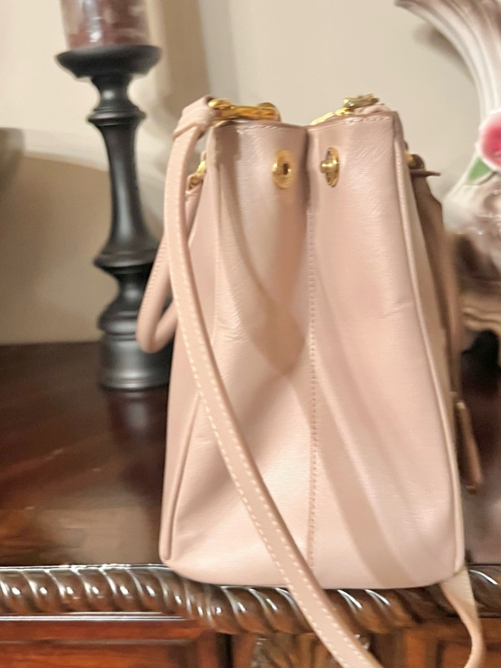 Prada Saffiano Leather Satchel in Blush Pink - Picture 5 of 16
